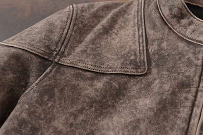 Venom distressed cowhide biker jacket