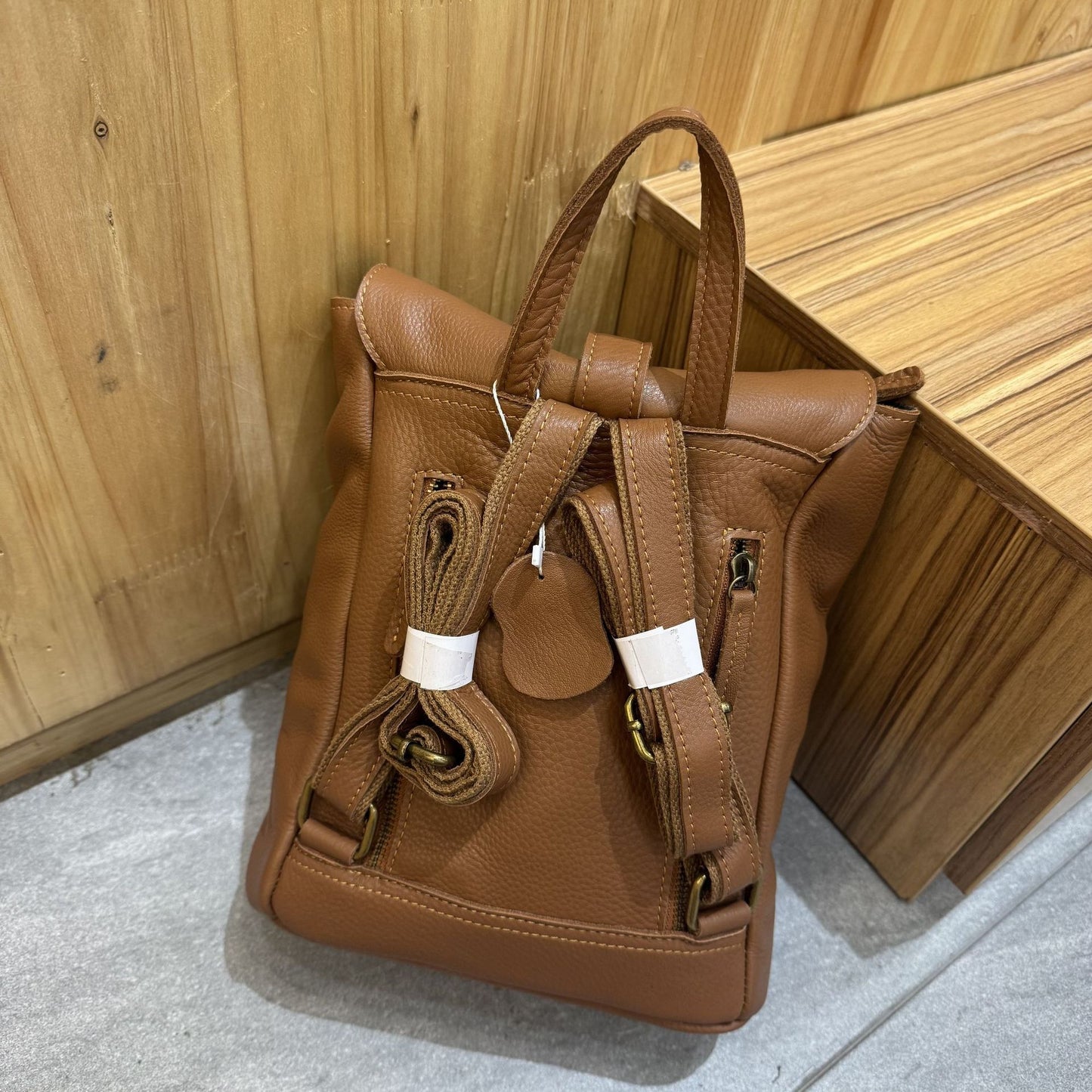 Retro imported cowhide casual backpack for women