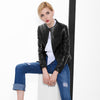 Korean slim fit cropped sheepskin leather jacket
