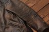 Top-grain distressed leather biker jacket