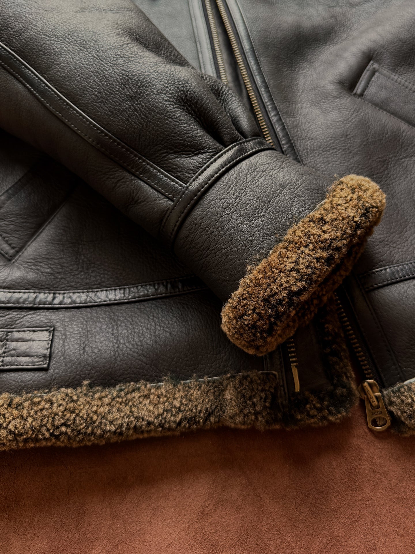 Men b3 shearling leather aviator jacket