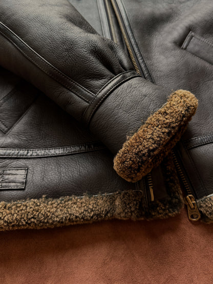 Men b3 shearling leather aviator jacket