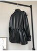 Women’s Petite Genuine Leather Coat Jacket