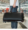 Leather trolley duffle bag for men travel