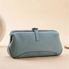 Women's Leather Cosmetic Bag with Wide Opening in Brown