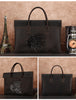 Retro crazy horse leather briefcase for work