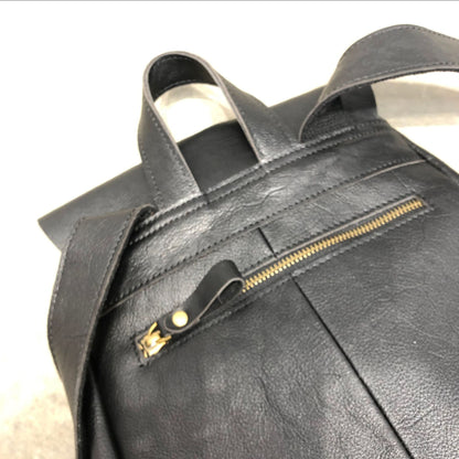 Retro genuine leather women backpack bag