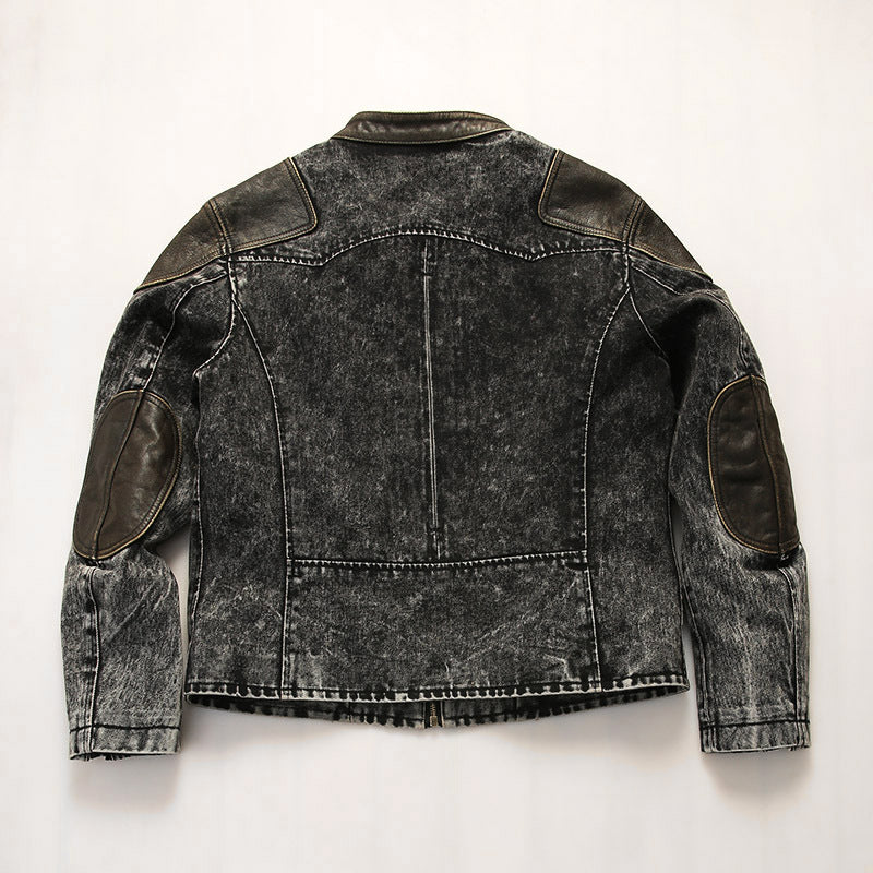 Retro venom patchwork denim jacket