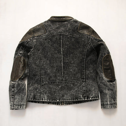 Retro venom patchwork denim jacket
