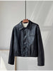 Leather short jacket women sheepskin coat