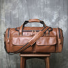 Vintage leather weekender duffel bag for men