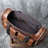 Vintage leather weekender duffel bag for men