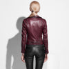 Genuine leather women slim fit biker jacket