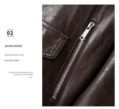 Women’s Genuine Leather Short Moto Jacket