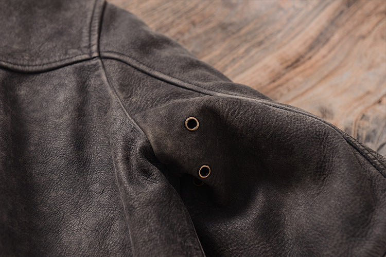 Washed Vintage Men’s Genuine Leather Jacket