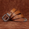 Genuine Leather Belt for Women with Pebbled Texture