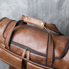 Vintage leather weekender duffel bag for men