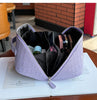 Leather Travel Toiletry Bag in Embossed Cowhide
