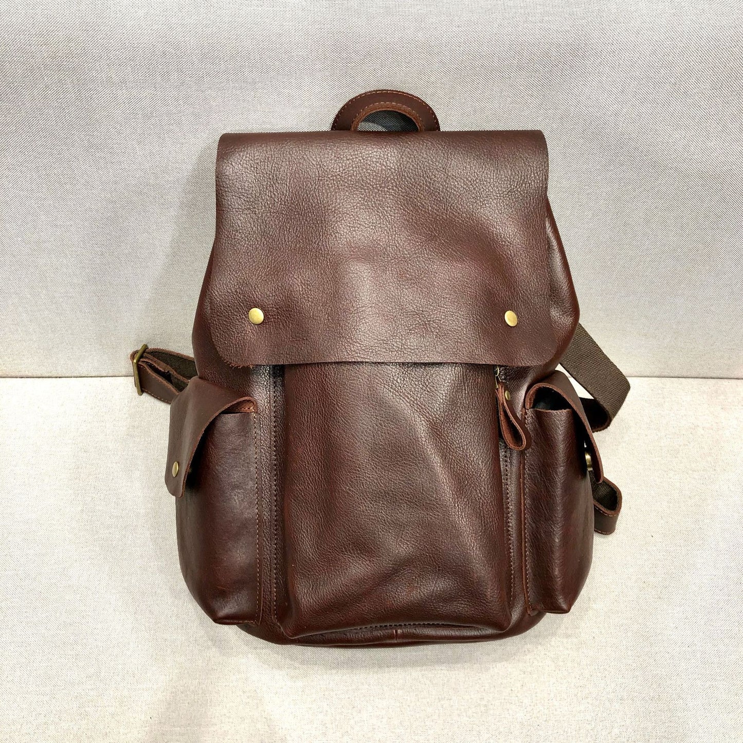 Retro genuine leather women backpack bag