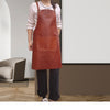 Genuine Leather Cooks Apron with Cross Back Straps
