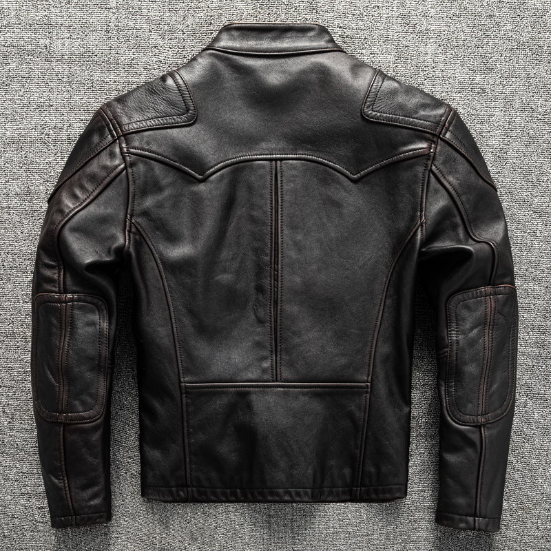 Men’s Heavyweight Genuine Leather Biker Jacket