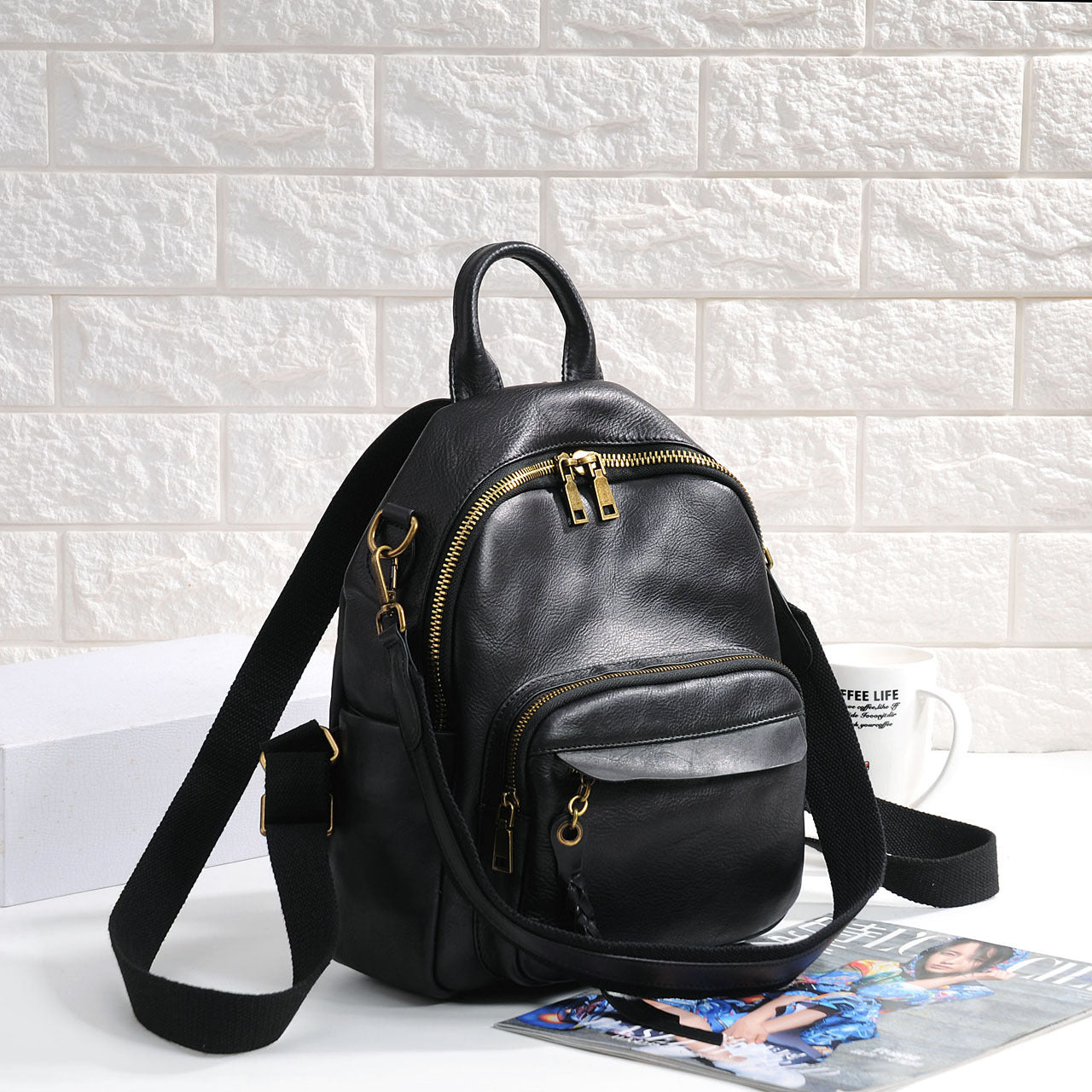 Women’s Mini Genuine Leather Work Backpack