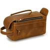Leather Dopp Kit for Men in Black Top-Grain Cowhide