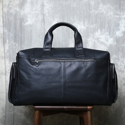 Men’s full grain leather travel duffel bag