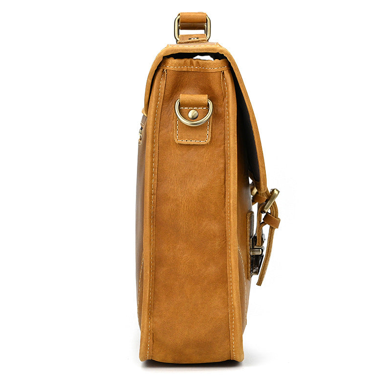 Retro crazy horse leather men briefcase