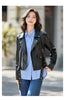Women’s Genuine Leather Short Moto Jacket