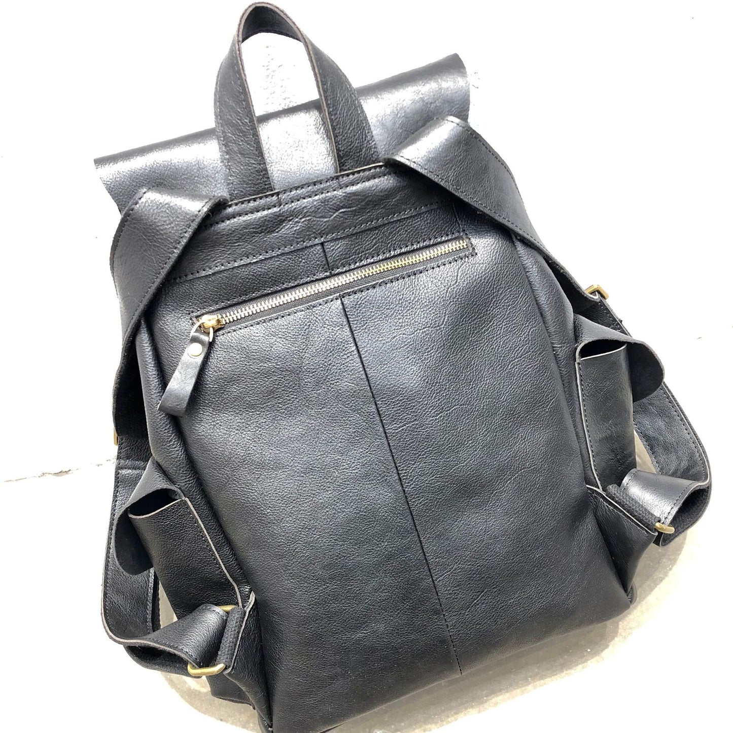 Retro genuine leather women backpack bag
