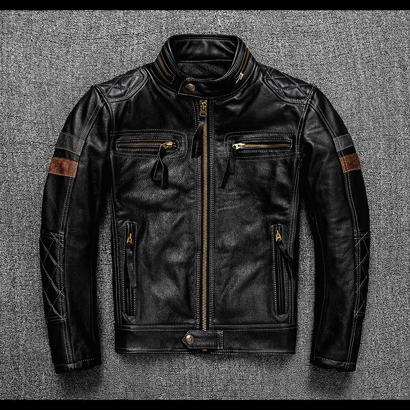 Men’s Premium Genuine Leather Biker Jacket