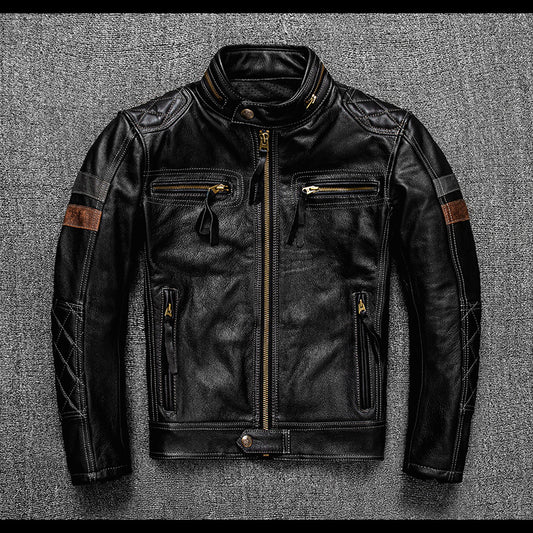 Men’s Premium Genuine Leather Biker Jacket