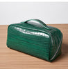 Leather Travel Toiletry Bag in Embossed Cowhide