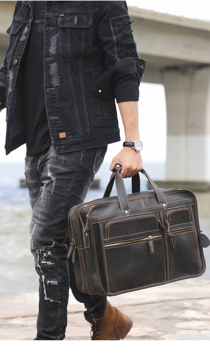 Men’s Vintage Top Grain Leather Office Messenger Bag