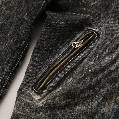 Retro venom patchwork denim jacket