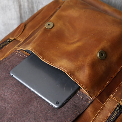 Men’s genuine leather backpack for work