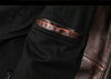 Distressed brown moto leather jacket vintage biker
