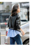 Women’s Genuine Leather Short Moto Jacket