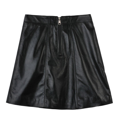 Women A-Line Genuine Sheepskin Leather Skirt