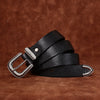 Genuine Leather Belt for Women with Pebbled Texture