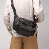 black top grain cowhide leather crossbody sling bag