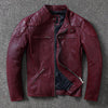 Men slim fit leather biker jacket