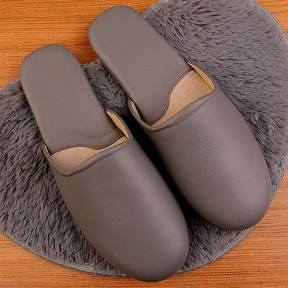 Mule Slippers for Women with Closed Toe Leather Upper