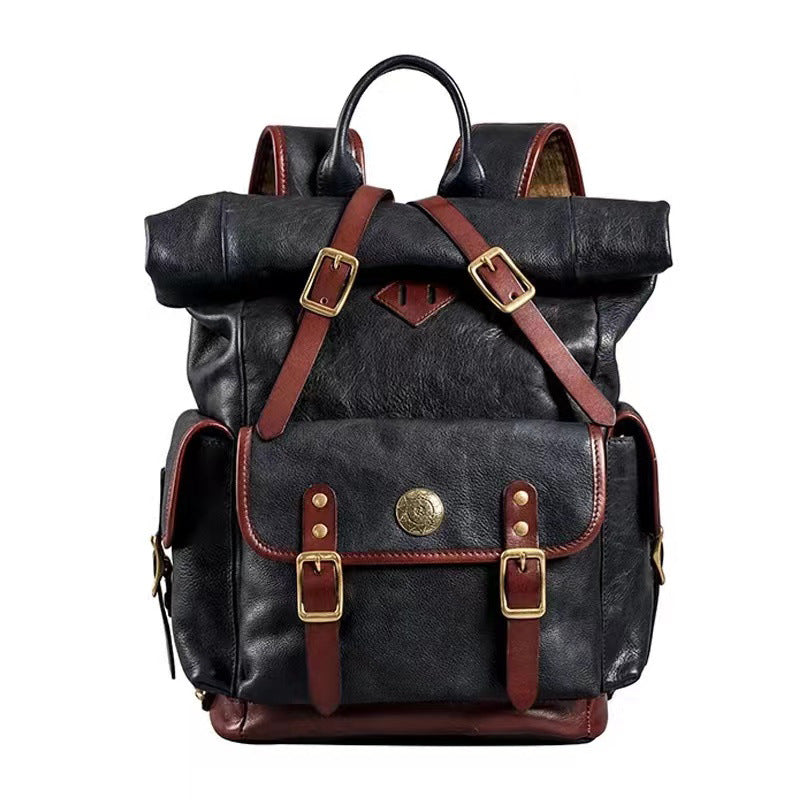 Tanned Leather Backpack for Work and Travel