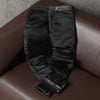 Black leather motorcycle riding pants
