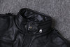 Hunting mid length leather jacket men