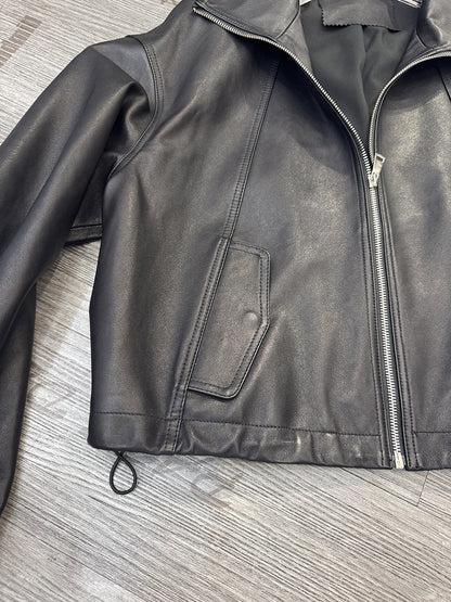 Women Oversized Real Leather Moto Jacket