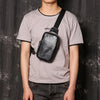 Cowhide leather crossbody chest sling bag