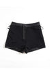 Genuine sheepskin high waist leather shorts for women